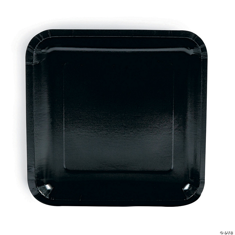 Black Square Paper Dinner Plates - 24 Ct. Image