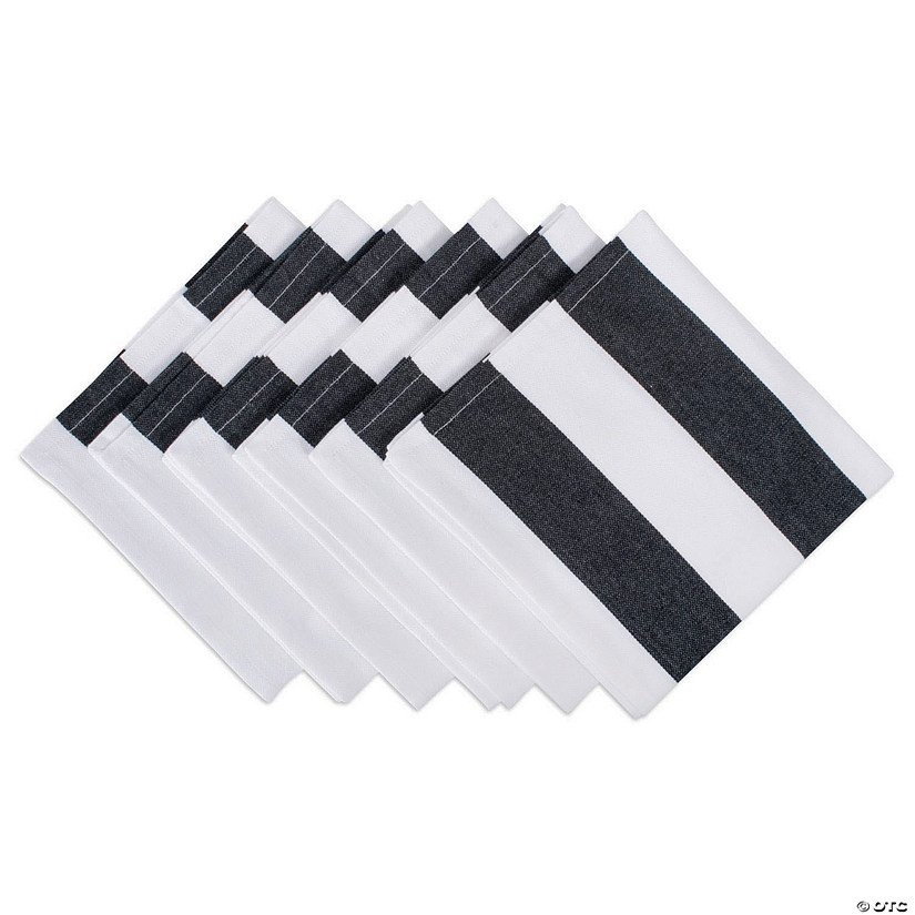 Black/White Dobby Stripe Napkin (Set Of 6) Image