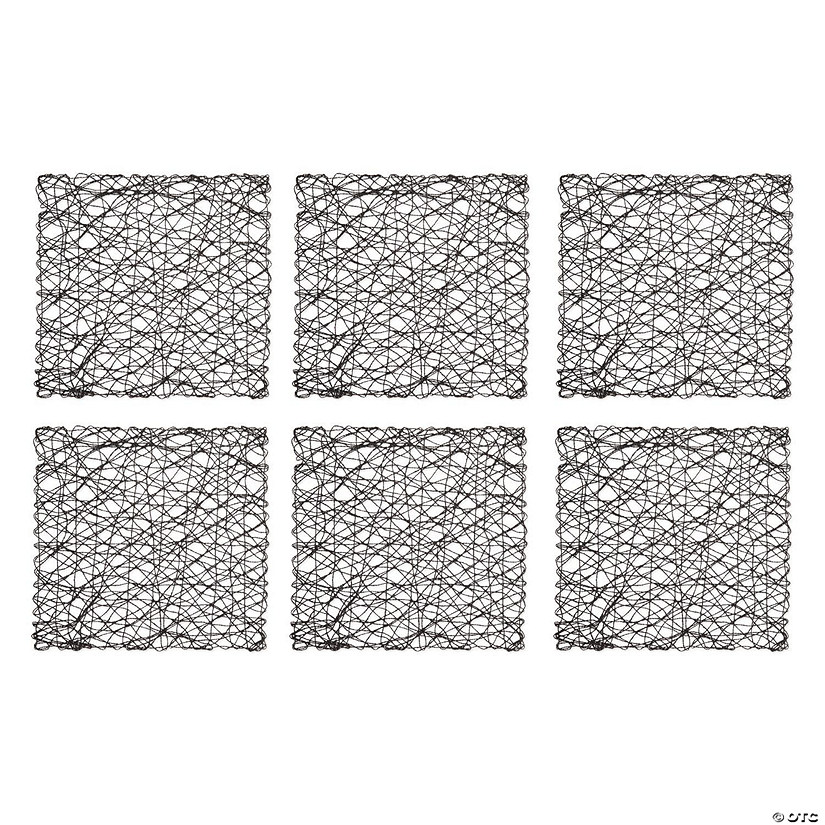 Black Woven Paper Square Placemat (Set Of 6) Image