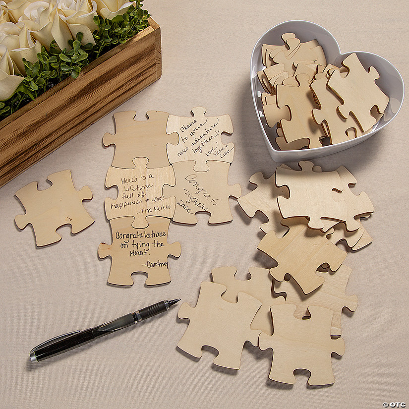 Blank Wood Puzzle Pieces - 50 Pc. Image