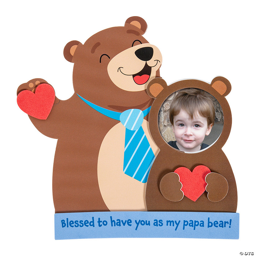 Blessed Papa Bear Picture Frame Magnet Foam Craft Kit - Makes 12 Image