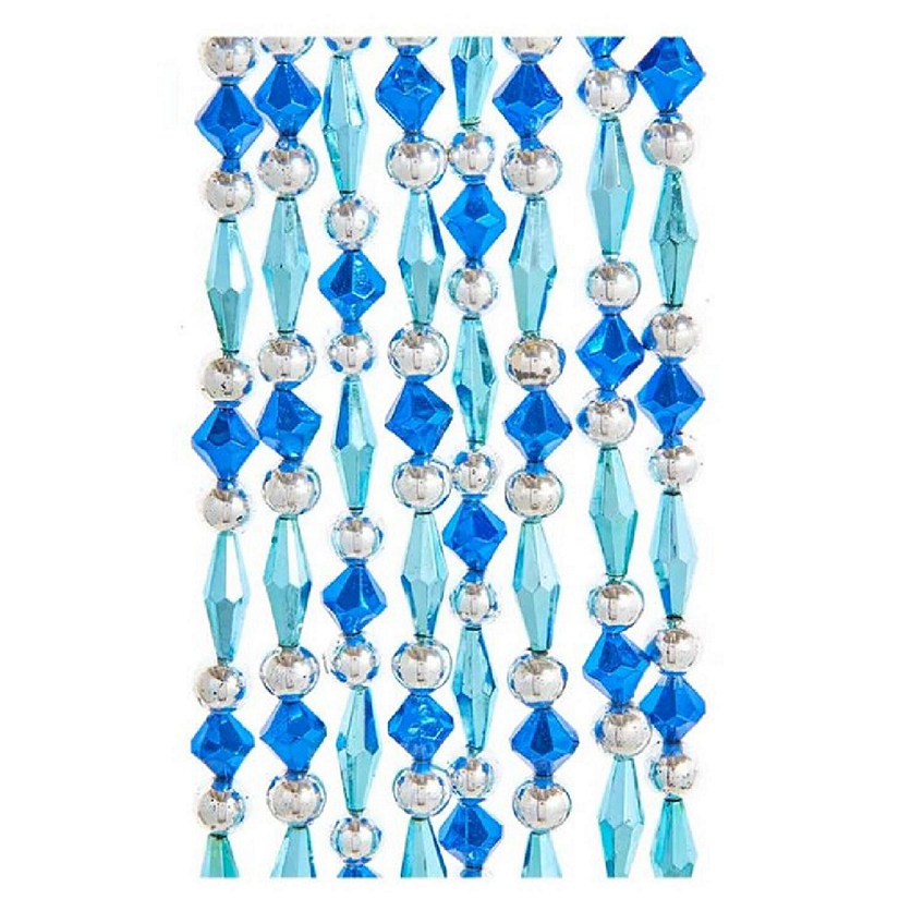 Blue and Silver Diamond Bead Garland 9 Feet H7576 Image