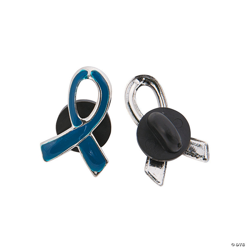 Blue Awareness Ribbon Pins - 12 Pc. Image