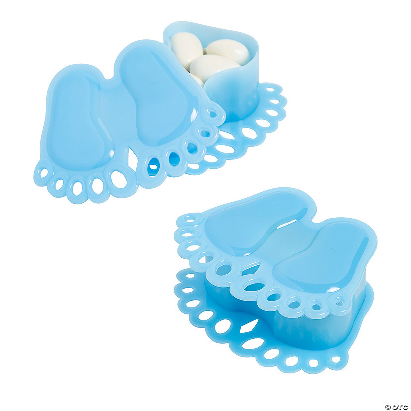 Blue Baby Foot Favor Boxes - 12 Pc. Image