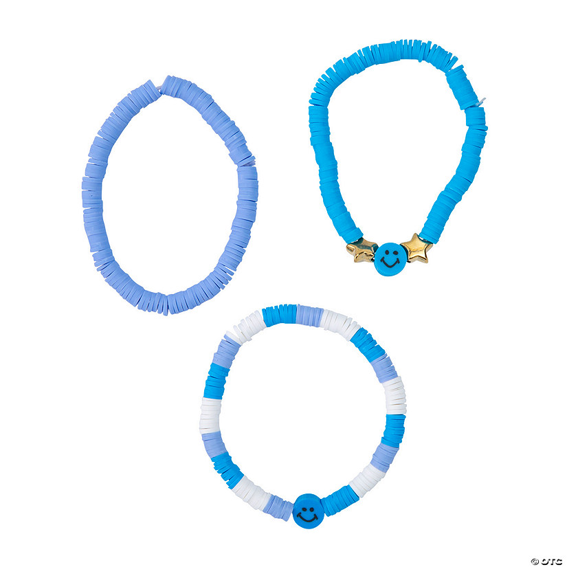 Blue Disc Bead Friendship Bracelets - 12 Pc. Image