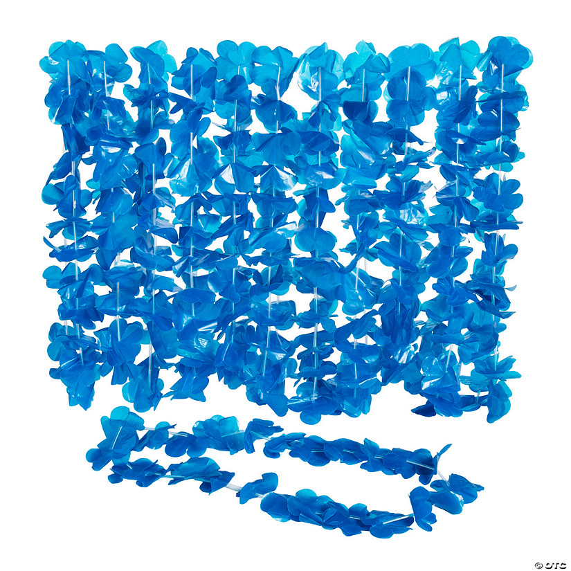 Blue Flower Plastic Leis - 12 Pc. Image