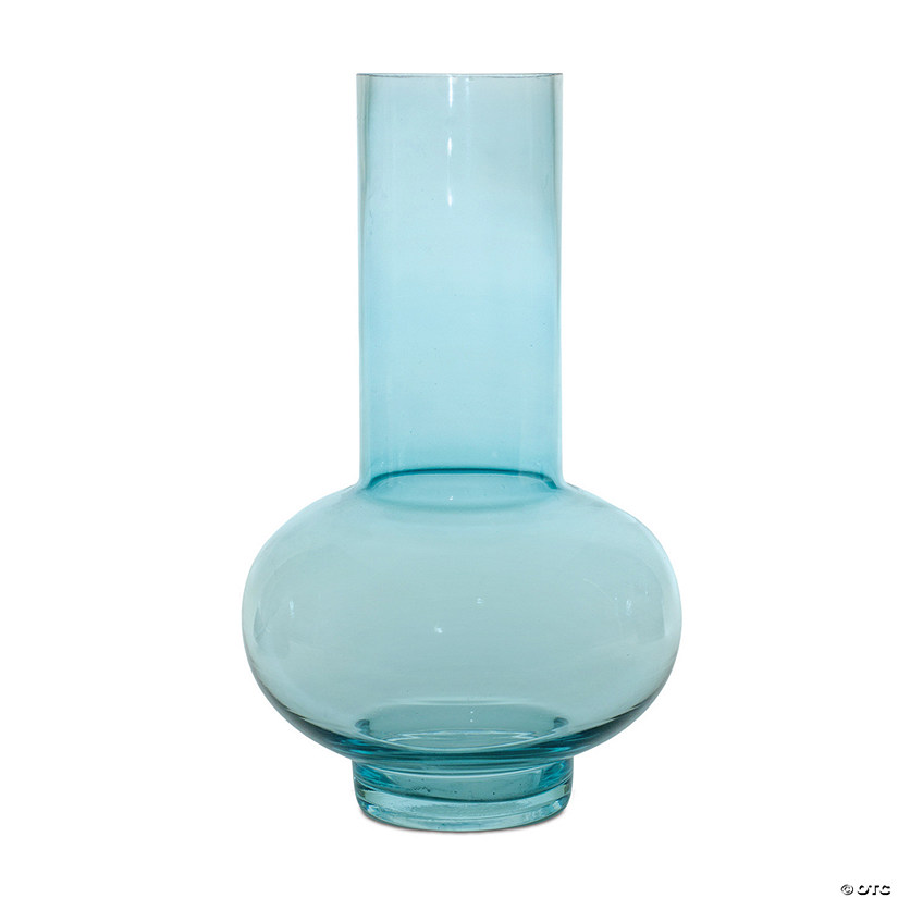 Blue Glass Vase (Set Of 2) 7"D X 11.75"H Glass Image