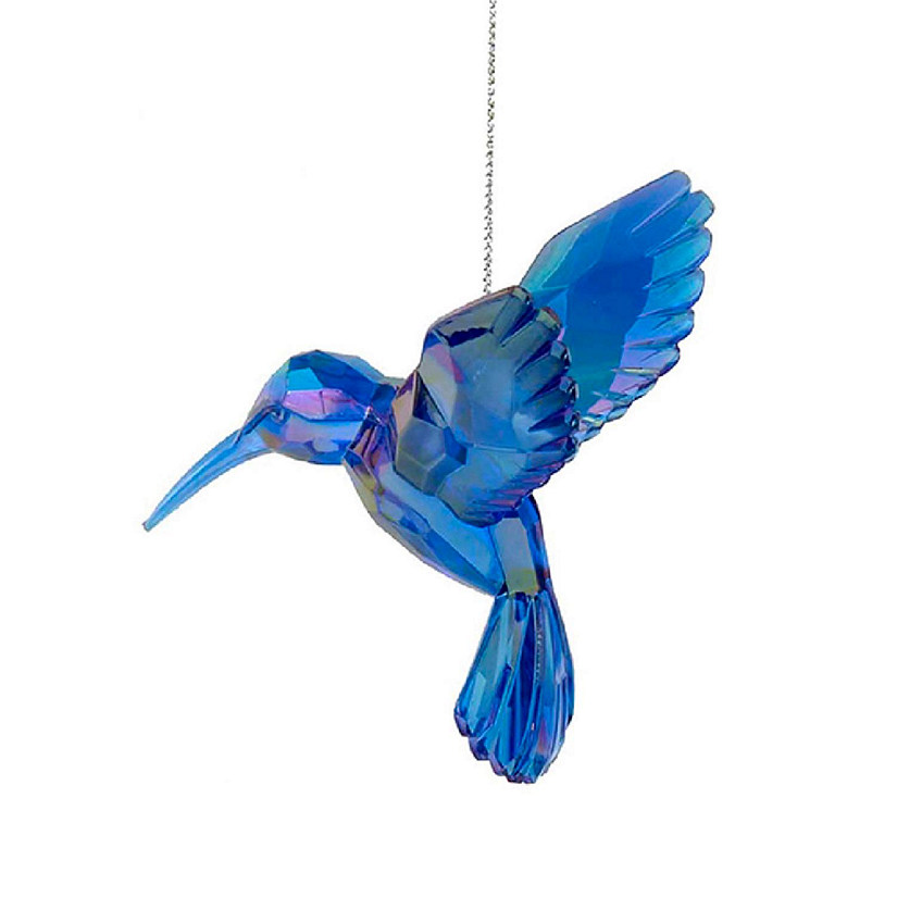 Blue Iridescent Acrylic Hummingbird Christmas Tree Ornament Bird Decoration New Image