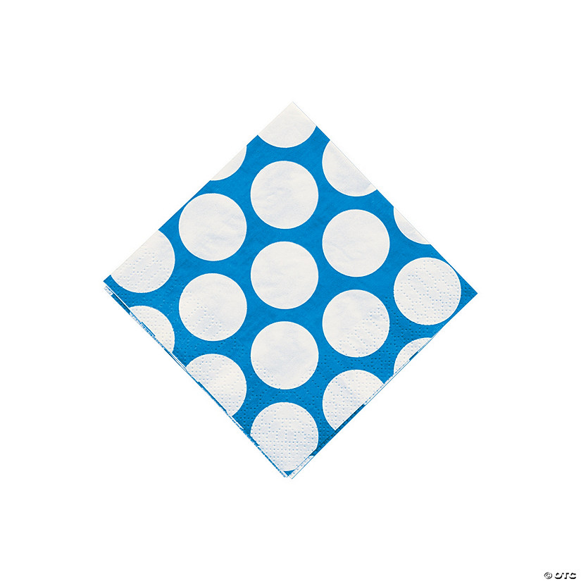 Blue Large Polka Dot Beverage Napkins Image