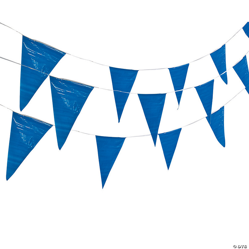 Blue Plastic Pennant Banner Image
