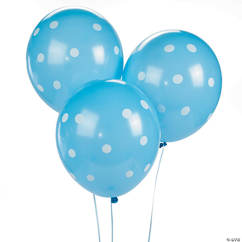 Blue Polka Dot 11" Latex Balloons Image
