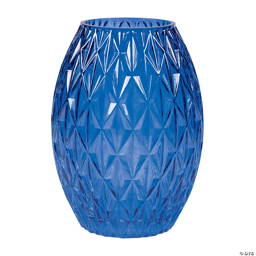 Blue Textured Glass Vase Image