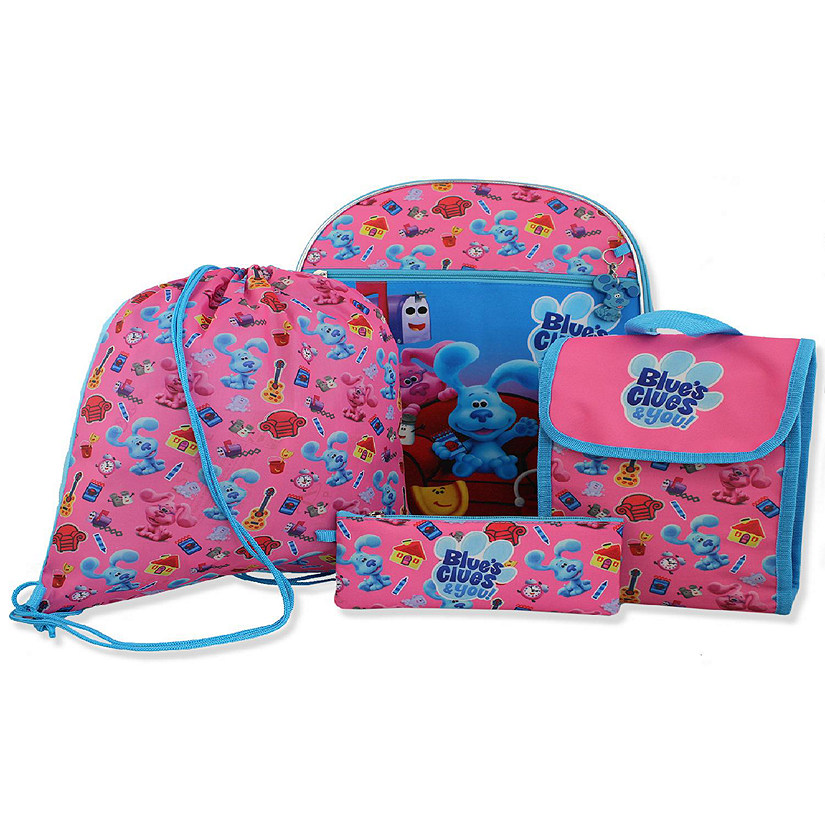 Blue's Clues & You Girls 16" Backpack 5 piece School Set (One Size, Pink) Image