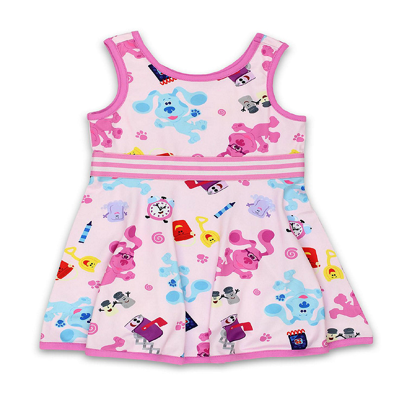 Blue's Clues & You Toddler Girls Fit and Flare Ultra Soft Dress (Pink, 3T) Image