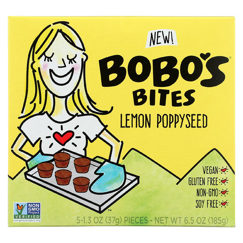 Bobo's Oat Bars - Oat Bites Lemon Poppyseed - Case of 6-5/1.3 oz Image