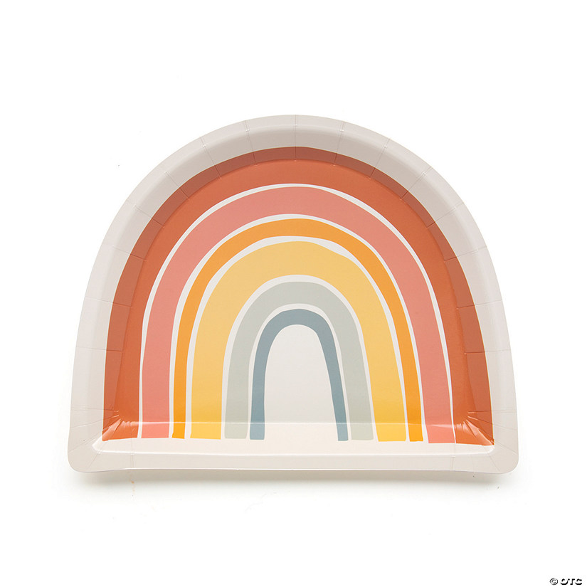 Boho Rainbow Party Paper Dinner Plates - 8 Ct. Image