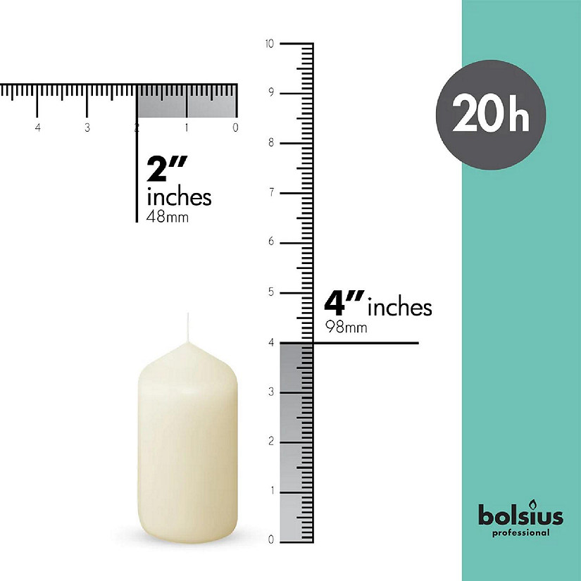 Bolsius Bulk Pillar Candles Unscented Ivory Home & Wedding Decor Candles - Set of 20 - 2"x4" Image