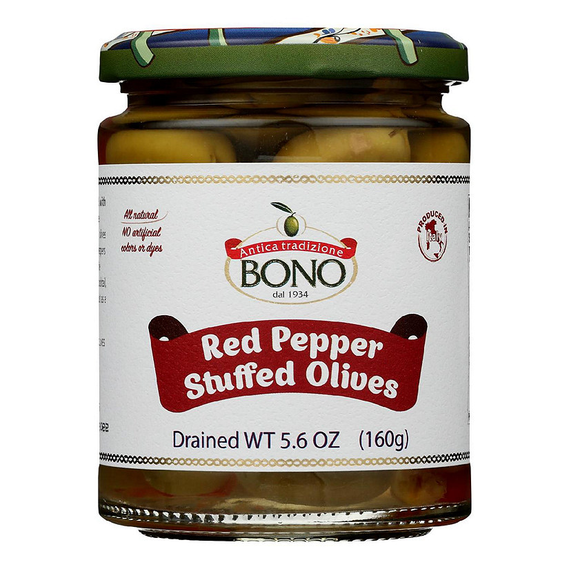 Bono - Olives Red Pepper Stuffed - Case of 6-5.6 OZ Image