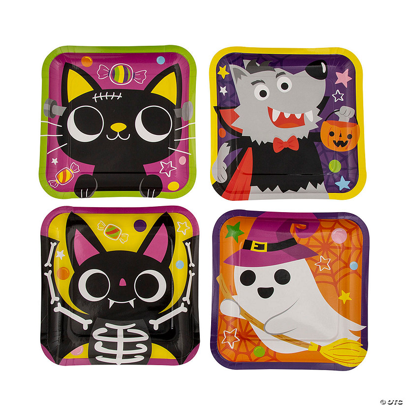 Boo Crew Halloween Party Square Paper Dinner Plates - 8 Ct. Image