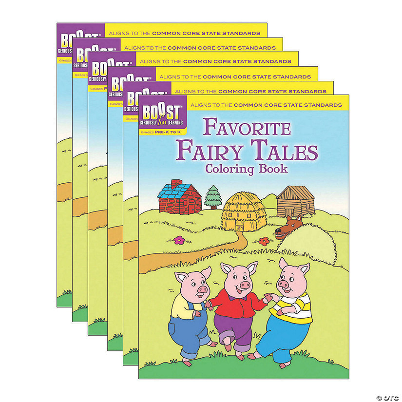 BOOST Educational Series Favorite Fairy Tales Coloring Book, Pack of 6 Image
