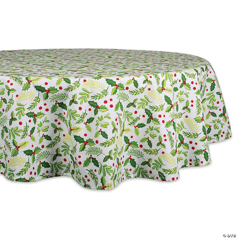 Boughs Of Holly Print Tablecloth 70 Round Image