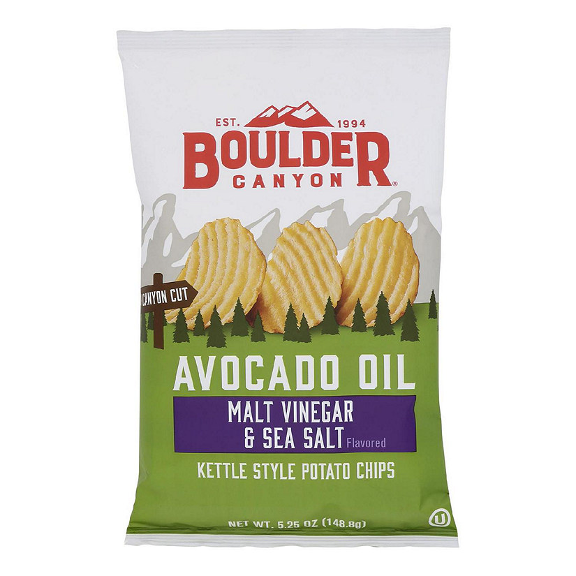 Boulder Canyon - Kettle Chips - Malt Vinegar and Sea Salt - Case of 12 - 5.25 oz. Image