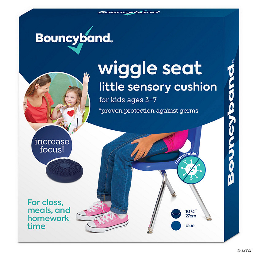 Bouncyband Antimicrobial Little Wiggle Seat Sensory Cushion, Blue Image