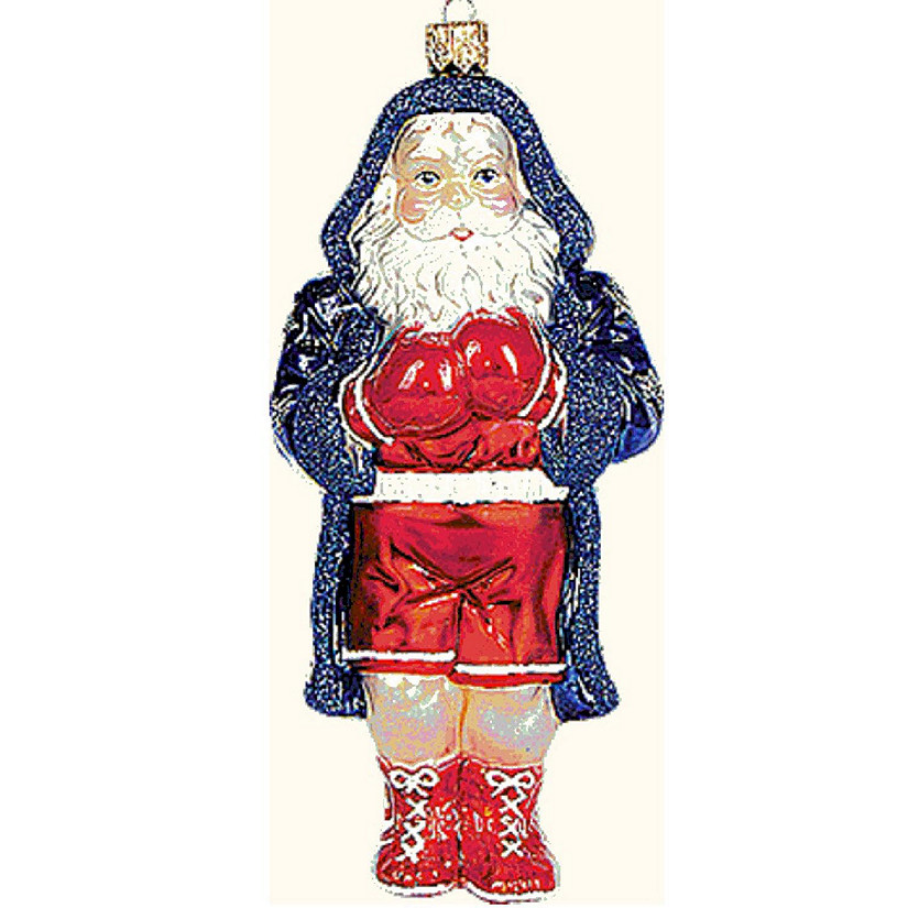 Boxing Santa Polish Mouth Blown Glass Christmas Ornament Sports Decoration Boxer Image