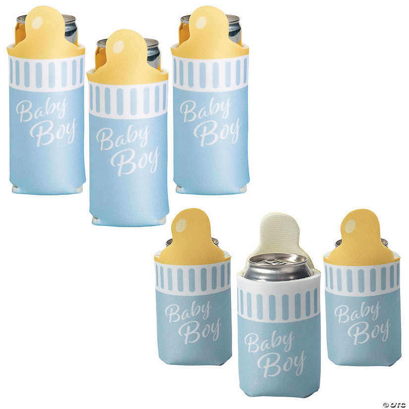 Boy Baby Bottle Regular & Slim Fit Can Coolers - 24 Pc. Image