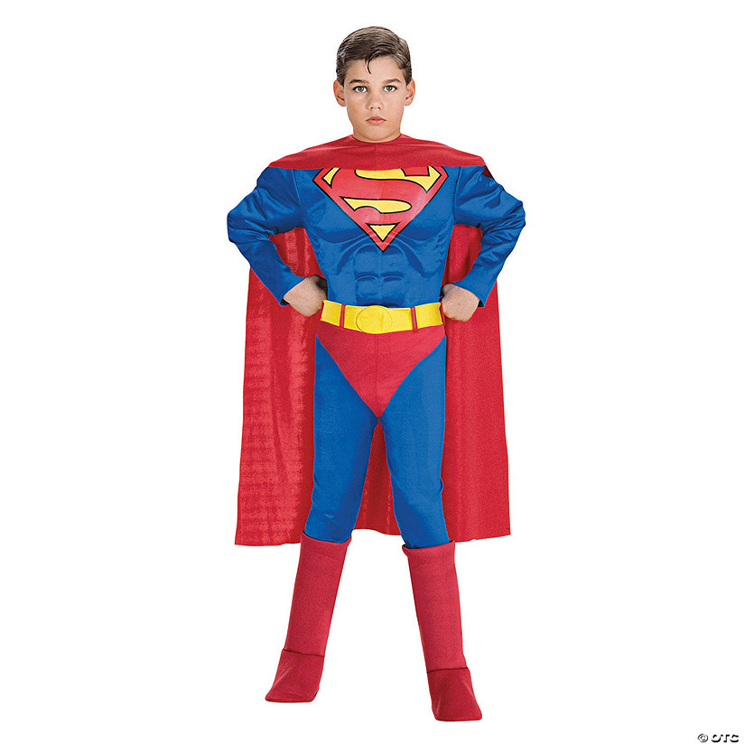 Boy's Deluxe Muscle Chest Superman Costume Image