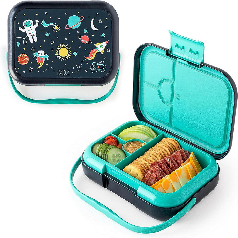 BOZ Bento Box for Kids - Kids Bento Lunch Box - Toddler Lunch Box for Daycare - Leak Proof 4 Compartments Kids Lunch Container (Space) Image