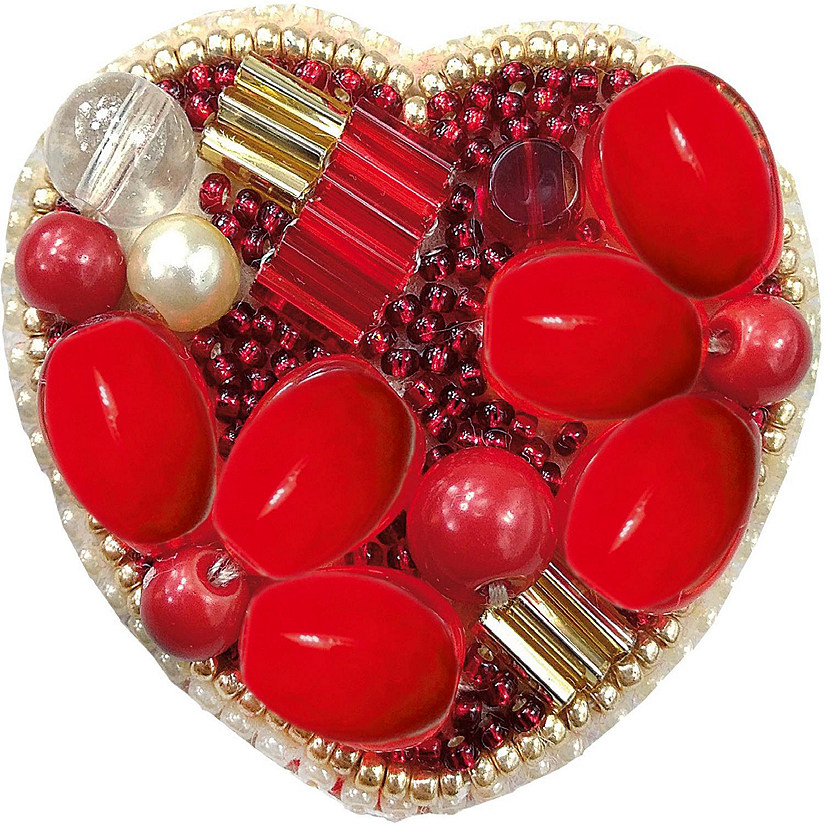 BP-200C Beadwork kit for creating brooch Crystal Art "Heart" Image