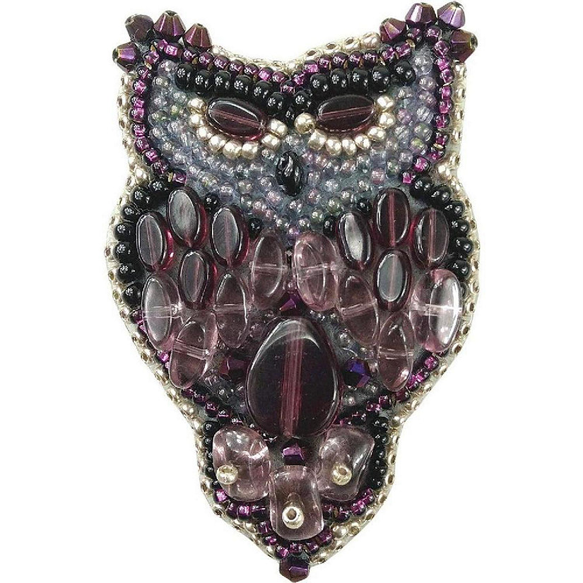 BP-209C Beadwork kit for creating brooch Crystal Art "Owl" Image