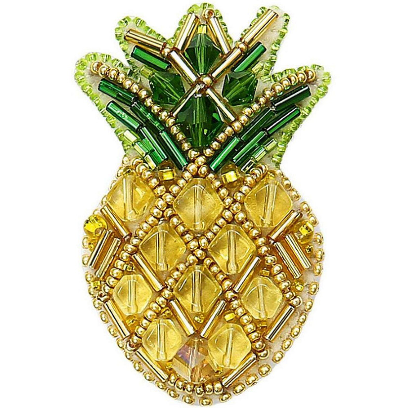 BP-230C Beadwork kit for creating brooch Crystal Art "Pineapple" Image