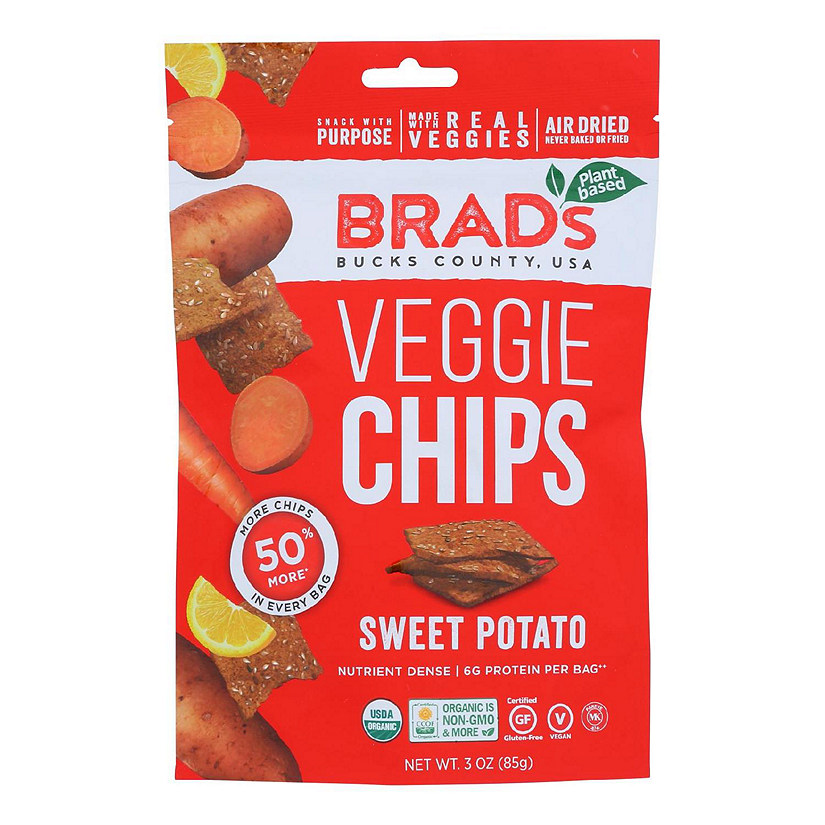 Brad's Plant Based, Chips, Organic, Sweet Potato 3 oz, Pack of 12 Image