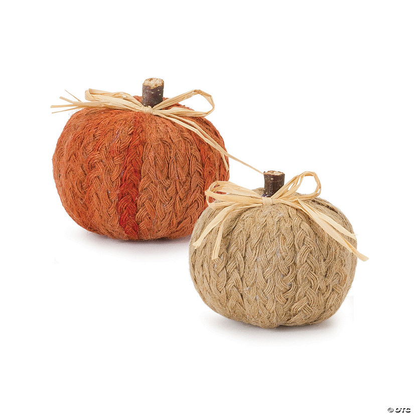 Braided Fabric Pumpkin (Set Of 2) 3"D X 2.5"H Foam/Polyester Image
