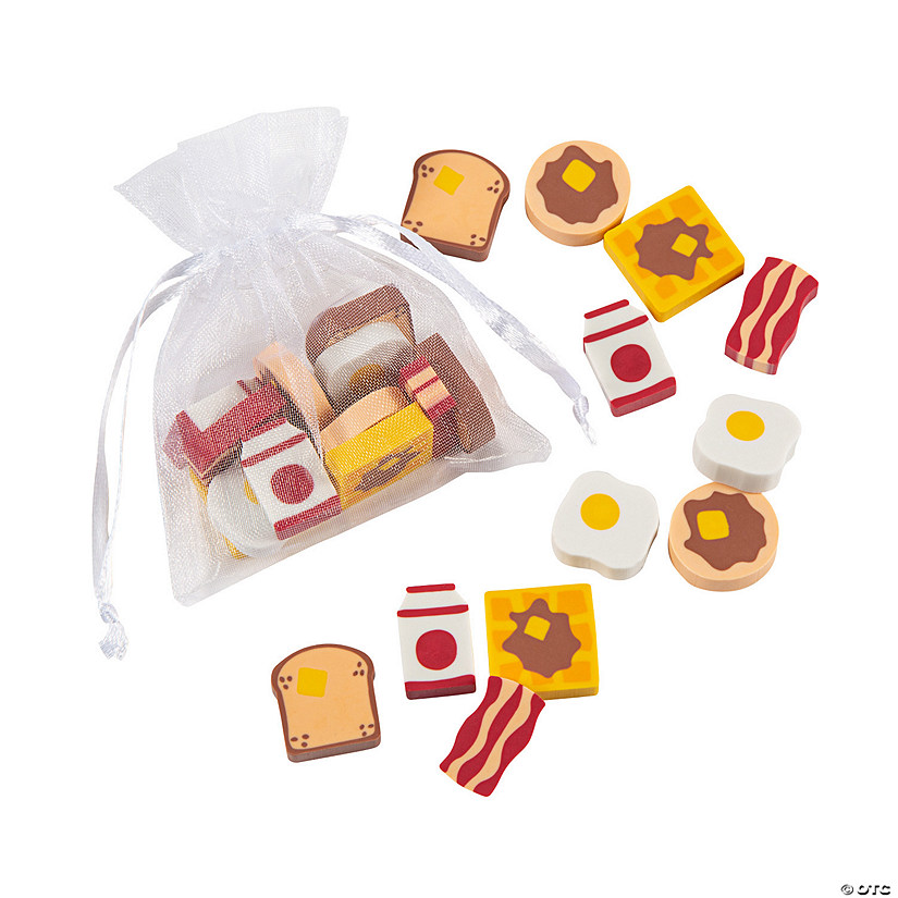 Breakfast Food Erasers in Bags - 12 Pc. Image