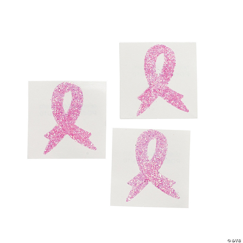 Breast Cancer Awareness Body Temporary Tattoo Stickers- 12 Pc. Image