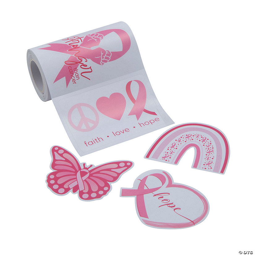 Breast Cancer Awareness Decal Sticker Roll - 100 Pc. Image