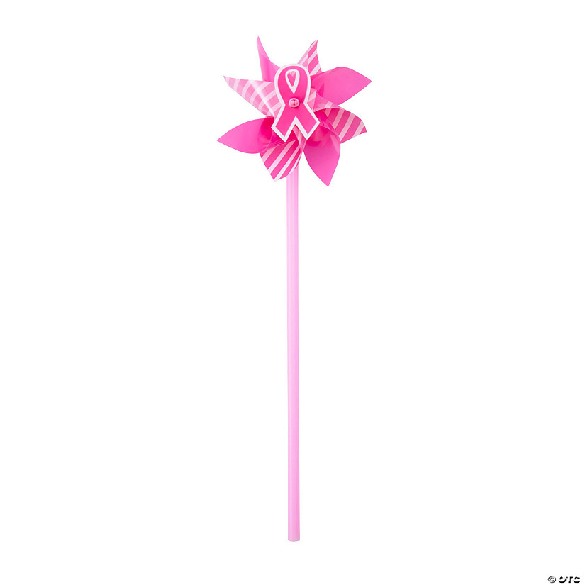 Breast Cancer Awareness Pink Ribbon Pinwheels - 36 Pc. Image