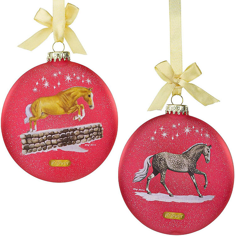 Breyer 2021 Artist Signature Holiday Ornament  Thoroughbred and Warmblood Image