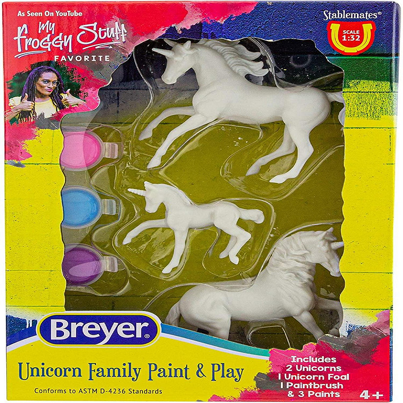 Breyer Unicorn Family Paint & Play  1:32 Scale Model Horse Craft Kit Image