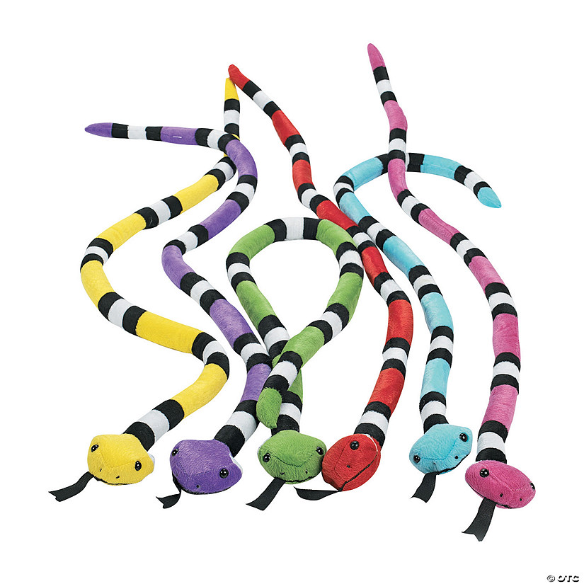 Bright & Striped Stuffed Snakes - 6 Pc. Image