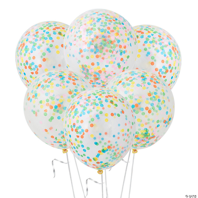 Bright Confetti 12" Latex Balloons - 6 Pc. Image