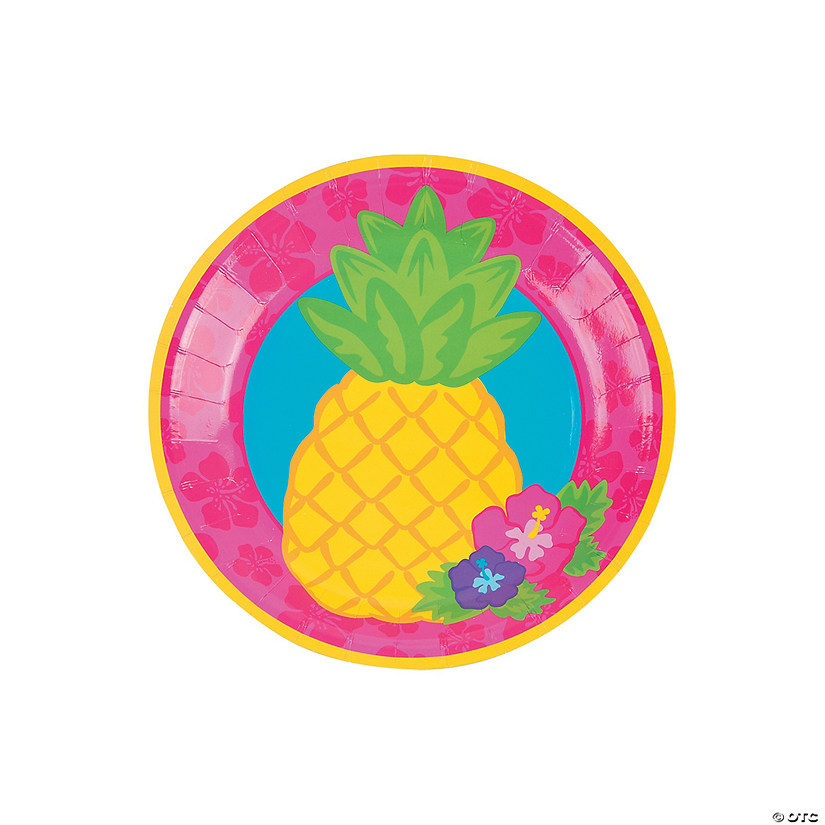 Bright Pineapple Paper Dessert Plates - 8 Ct. Image
