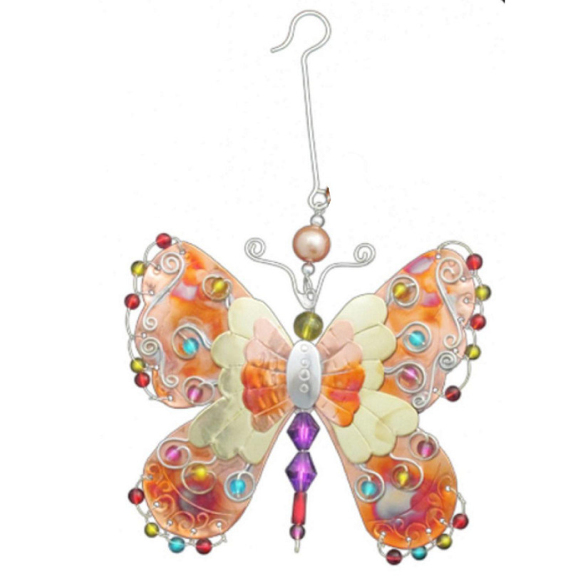 Bright Wings Butterfly Metal Christmas Ornament 3.75 Inch Fair Trade Multicolor Image