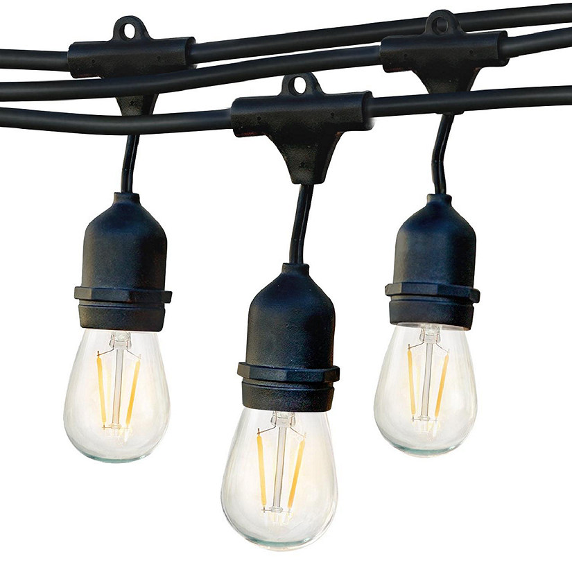 Brightech&#8482; Ambience Pro Weatherproof LED Commercial Grade String Lights - 7 Bulbs, 2W, 24 Ft, 2500K Image