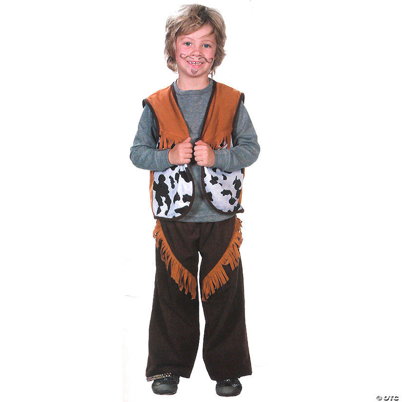 Brown and White Cowboy Boy Child Halloween Costume - Medium Image