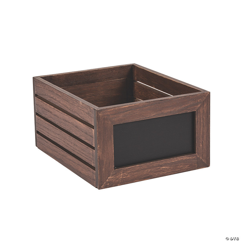 Brown Wooden Crate with Chalkboard Labels Image