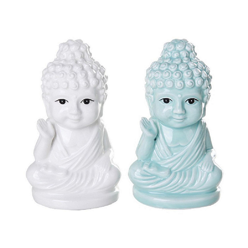 Buddha Ceramic Salt and Pepper Shaker Set Image